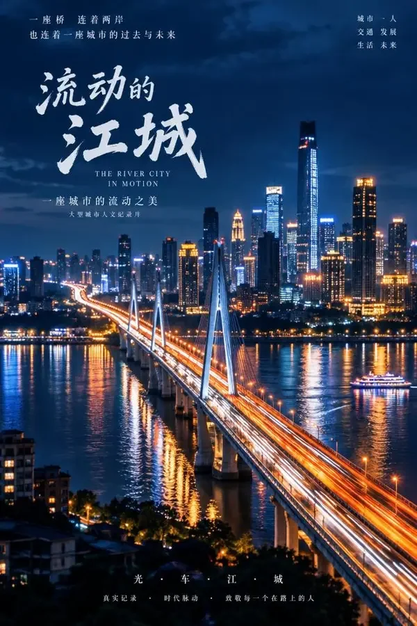 川流不息 竖版影视海报